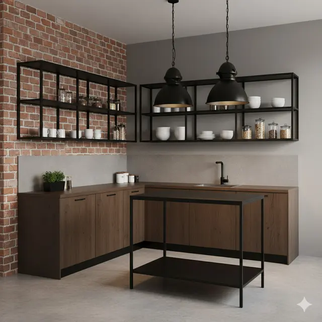 Inspirasi Dapur Industrial Hemat Biaya di Rumah Kecil. Gemini