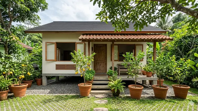 Desain Rumah Sejuk dengan Kebun Buah Mini
