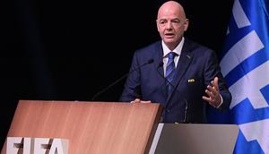 Presiden FIFA, Gianni Infantino, berharap Piala Dunia U-17 2023 yang diselenggarakan di Indonesia akan berlangsung semarak. (AFP/Simon Maina)