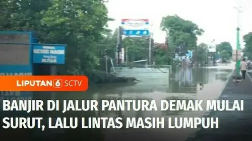 VIDEO: Banjir di Jalur Pantura Demak Berangsur Surut, Lalu Lintas Masih Lumpuh