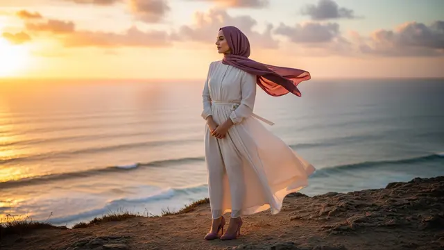 Inspirasi Warna Hijab yang Cocok untuk Baju Putih Tulang/Gemini AI