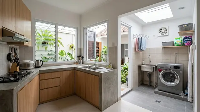 6 Desain Dapur dengan Area Cuci agar Tidak Lembap, Solusi Rumah Lebih Bersih
