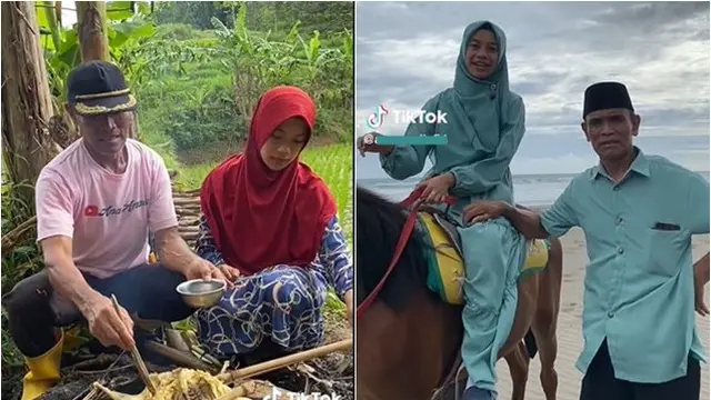 6 Potret Mesra Pasangan Viral Beda Usia 36 Tahun, Netizen Kira Bapaknya