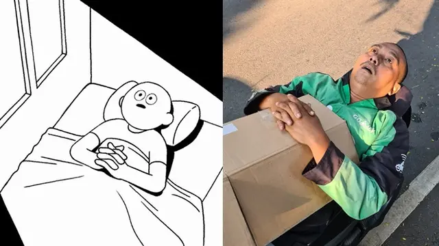 Viral, 5 Potret Bapak Ojol Ini Disebut Mirip Karakter Meme 'Si Botak'