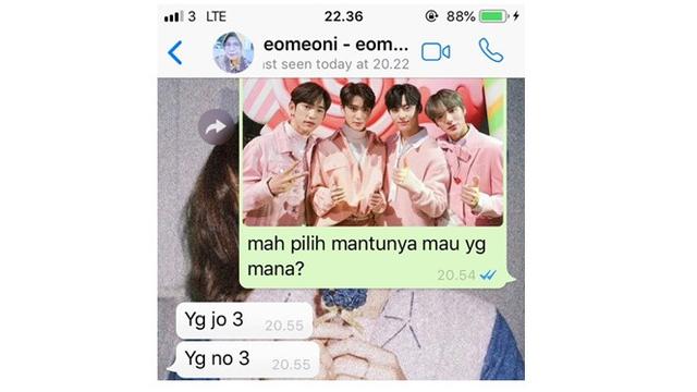 Chat kocak emak (Sumber: Twitter/@mrskimbriya)