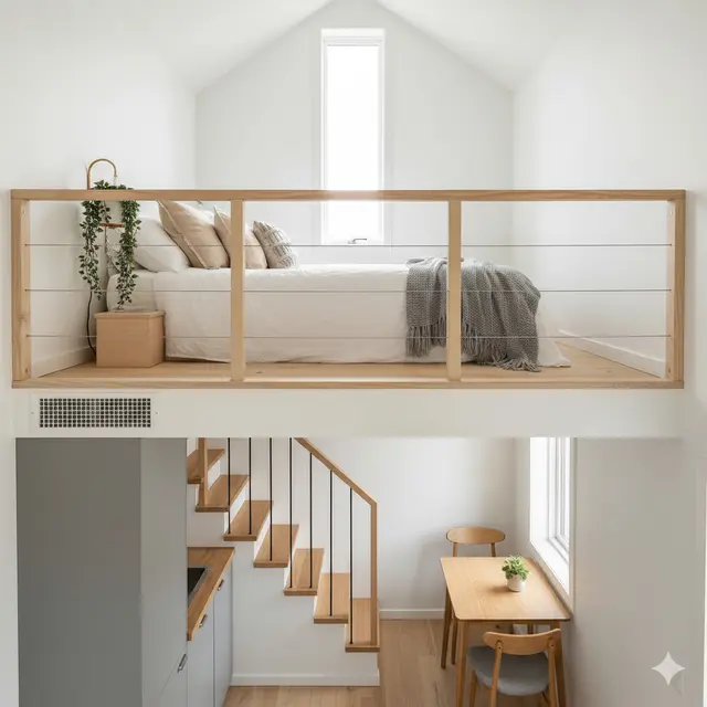 Rumah mungil mezzanine (Foto: Gemini AI)