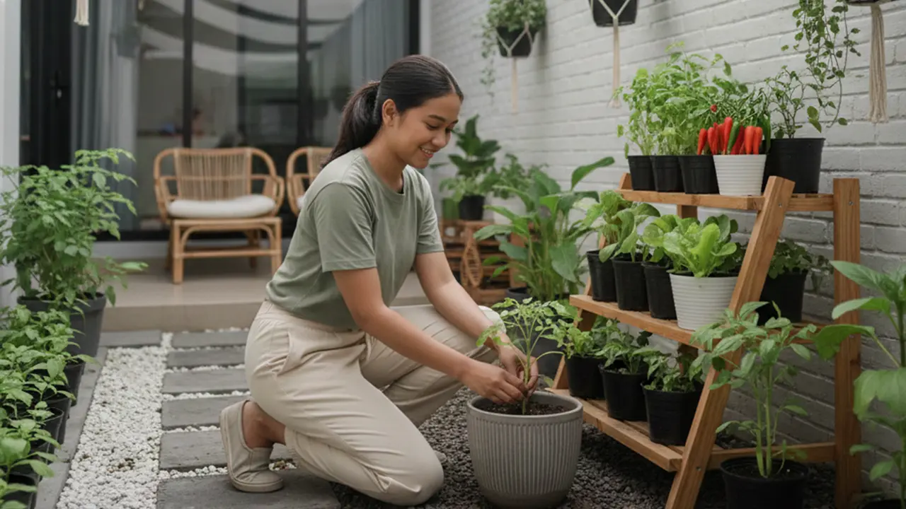 ilustrasi berkebun