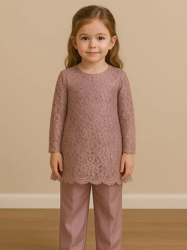 Model Baju Anak Brokat Kombinasi Satin