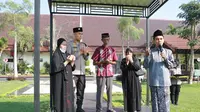 Polres Jombang menggelar doa bersama untuk Briptu Rian yang tewas dibakar istrinya. (Istimewa)