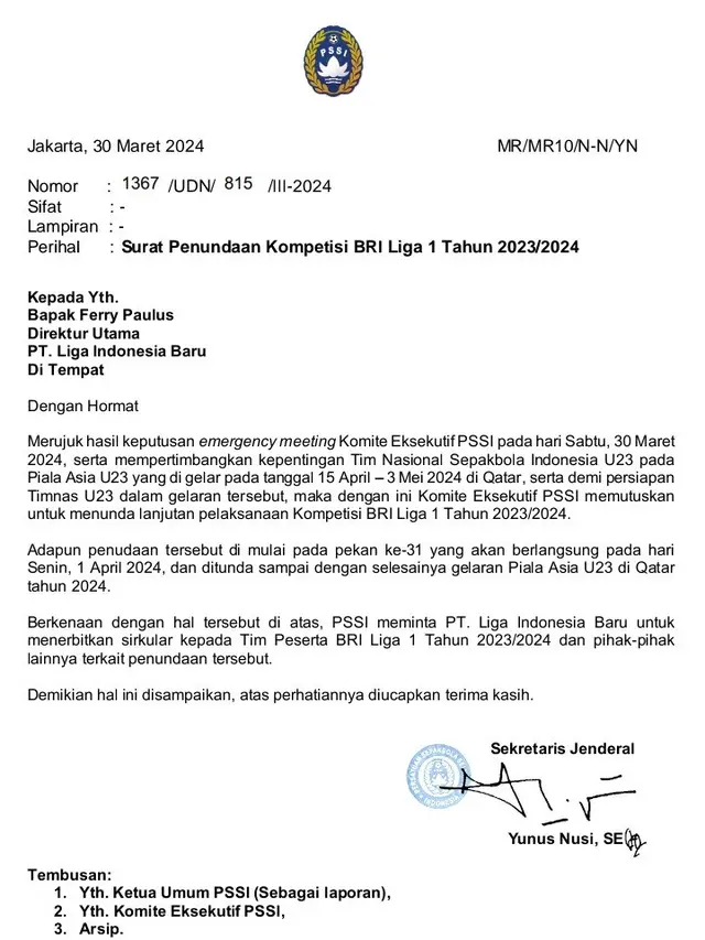 Surat Keputusan PSSI
