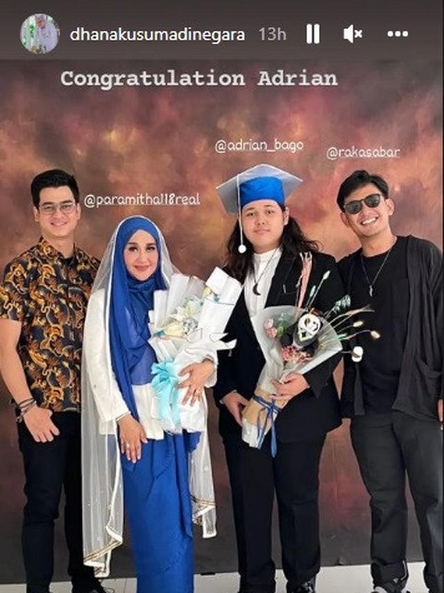 Adrian Tegar Maharadja Bago putra Paramitha Rusady lulus SMP (Foto: Instagram @dhanakusumadinegara)