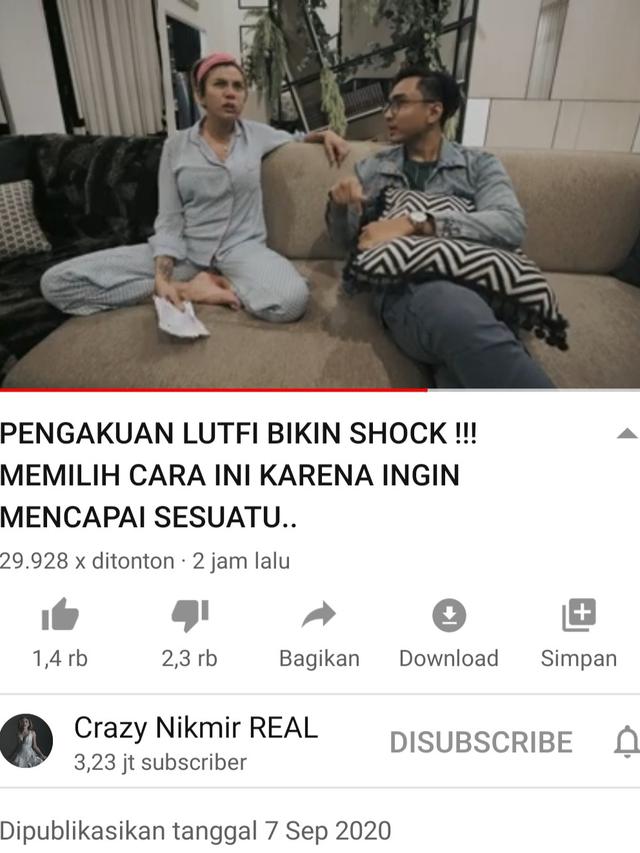 Unggahan Nikita Mirzani. (Foto: YouTube Crazy Nikmir Real)