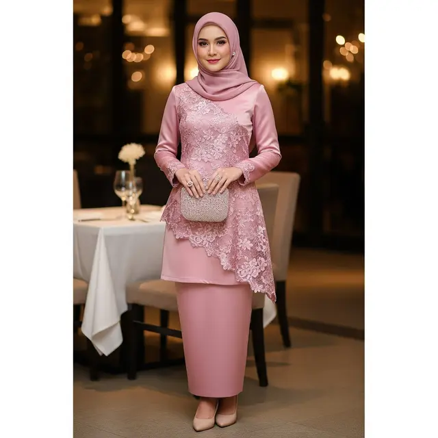 Gamis Kombinasi Lace & Satin