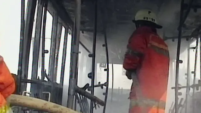 Bus Transjakarta Ludes Terbakar di Gajah Mada