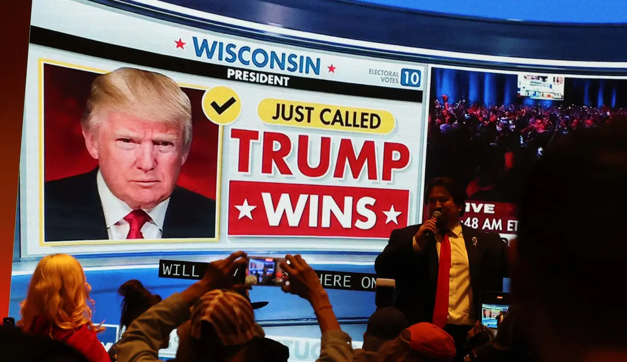 Sejauh ini, Donald Trump berhasil meraih 277 suara elektoral, sementara Kamala Harris hanya meraup 224. (Ronda Churchill/AFP)