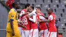 SC Braga melaju ke babak 16 besar liga Europa setelah mengalahkan Sion dengan agregat gol 4-4. (EPA/Hugo Delgado)