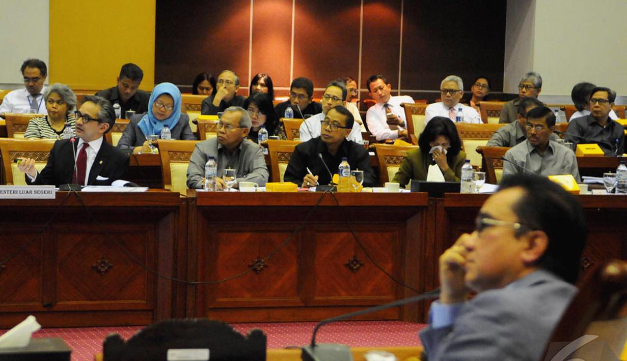 Pertemuan itu ditujukan sebagai rapat kerja pemaparan pencapaian yang telah dilakukan Kemlu lima tahun terakhir, Jakarta, Rabu (17/9/2014) (Liputan6.com/Andrian M Tunay)
