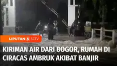 Hujan deras dan air kiriman dari Bogor membuat sejumlah wilayah di Jakarta terendam banjir hingga Rabu malam. Banjir juga membuat sebuah rumah di Ciracas, Jakarta Timur, ambruk.