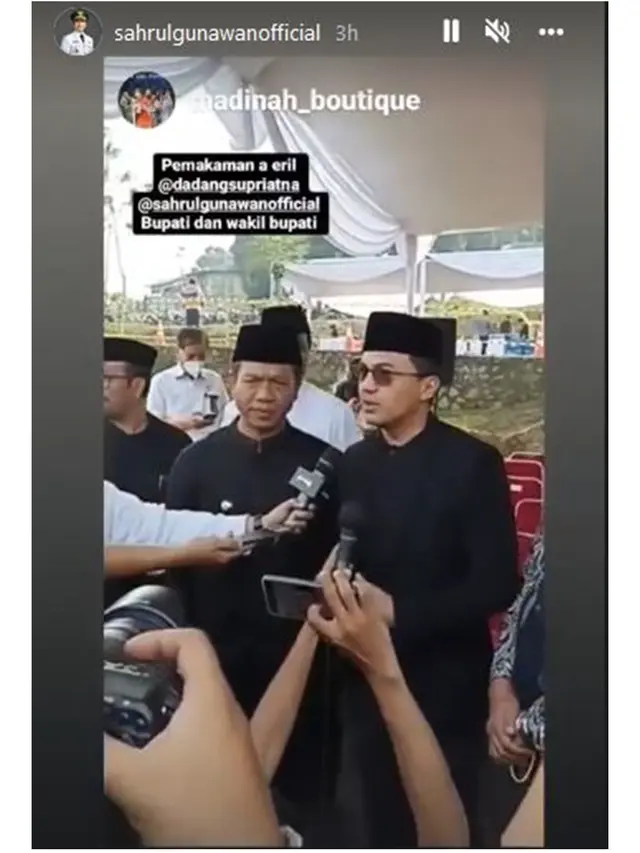 6 Potret Sahrul Gunawan Melayat ke Pemakaman Eril, Tersentuh Dengar Pidato Ridwan Kamil