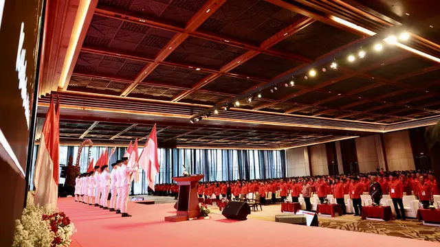 Acara Bimtek PDIP di The Meru Sanur & Bali Beach Convention Center, Denpasar.
