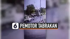REKAMAN PEMOTOR TERPENTAL USAI DITABRAK MOBIL PICK UP