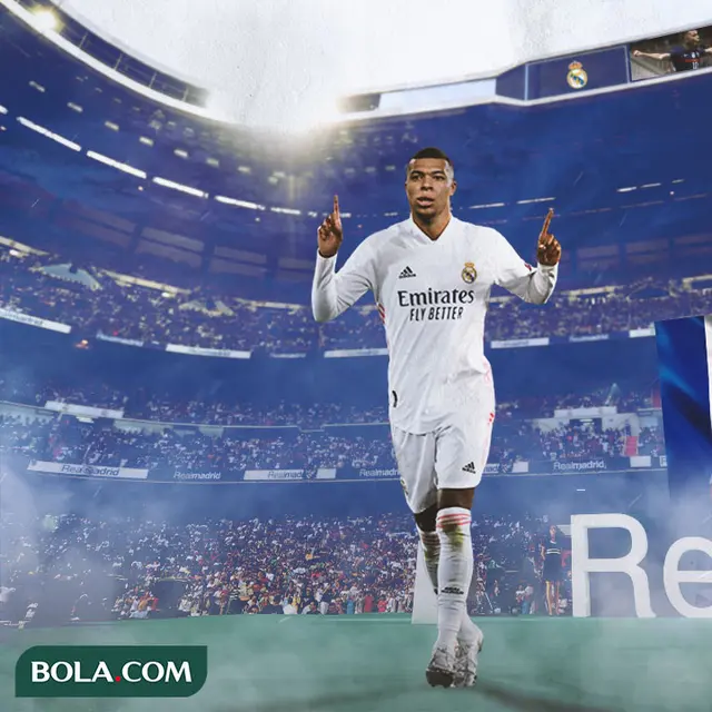 Real Madrid - Ilustrasi Kylian Mbappe