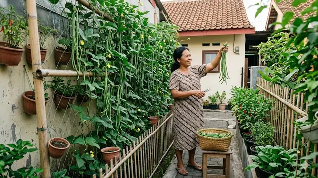 Trik Membuat Kebun Kacang Panjang Vertikal Anti Sempit untuk Pekarangan Mini
