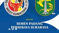 Ilustrasi Semen Padang vs Persebaya Surabaya di BRI Super League 2025/2026. (Bola.com/Generated AI/Benediktus Gerendo Pradigdo)