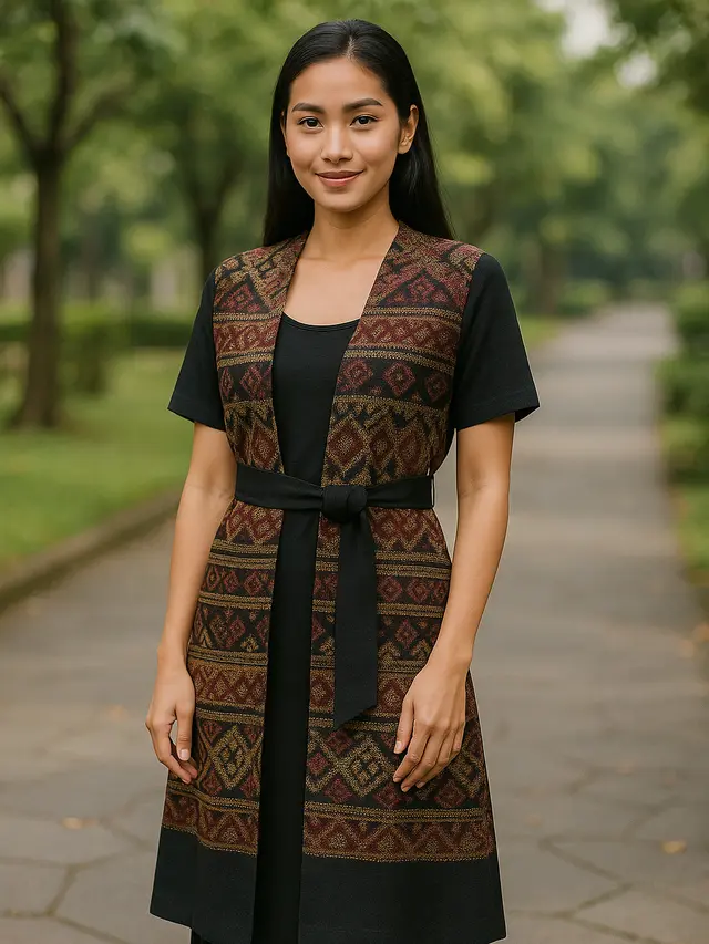 7 Model Baju Tenun Kombinasi Kain Polos, Simpel tapi Anggun untuk Segala Acara