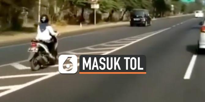 VIDEO: Ikuti Google Maps, Emak-Emak Bawa Motor Masuk Tol