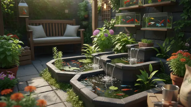Mini Terrace Water Garden untuk Ikan Guppy
