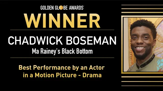 Chadwick Boseman menang di Golden Globes 2021. (Twitter/ goldenglobes)