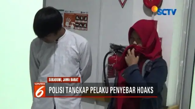 Dianggap meresahkan, polisi tangkap penyebar hoaks atau kabar bohong soal penculikan anak di Sukabumi, Jawa Barat, yang kini tengah viral di-share di media sosial.