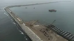 Pelabuhan besar Chancay sedang dalam perjalanan untuk menjadi salah satu pelabuhan terbesar di dunia. (AFP/Ernesto Benavides)