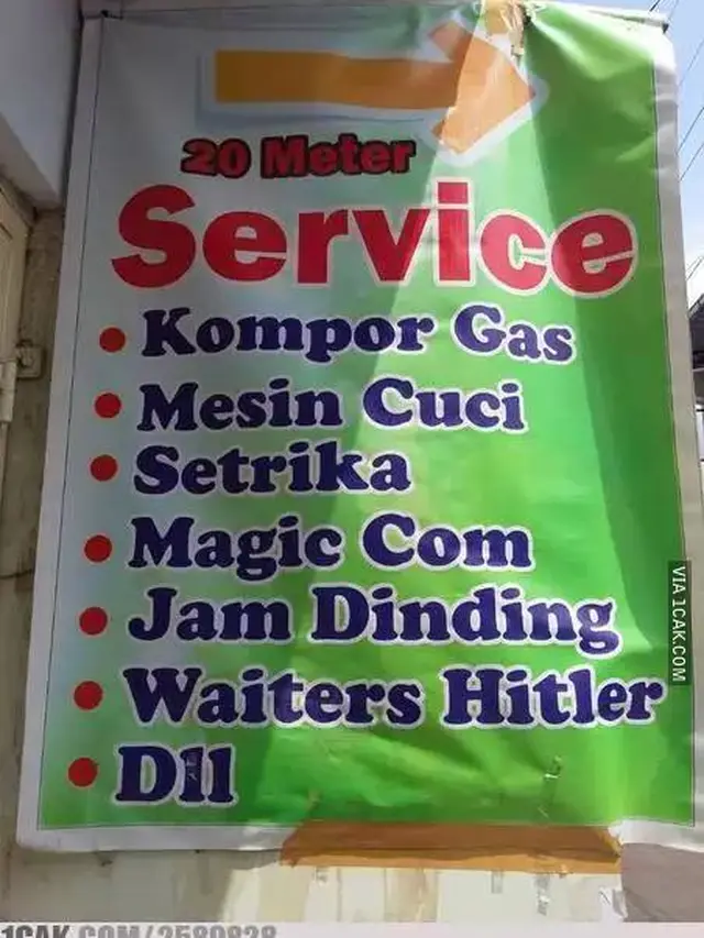 8 Potret Tulisan Nyeleneh di Tempat Servis Elektronik Ini Bikin Tepuk Jidat