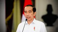 Di Istana Merdeka Jakarta, Senin (26/4/2021), Presiden Joko Widodo (Jokowi) menyampaikan dukacita mendalam atas gugurnya 53 prajurit TNI Angkatan Laut yang menjadi awak kapal selam KRI Nanggala 402. (Biro Pers Sekretariat Presiden)