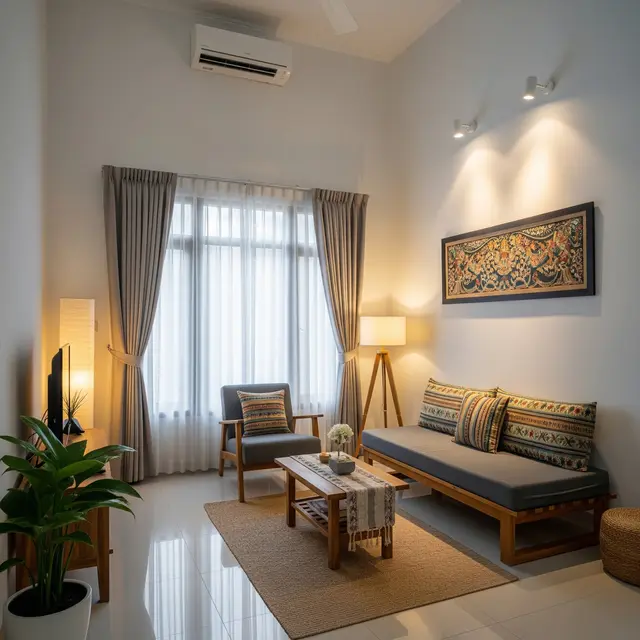 9 Model Ruang Tamu Sempit Ceiling Tinggi agar Terlihat Lapang