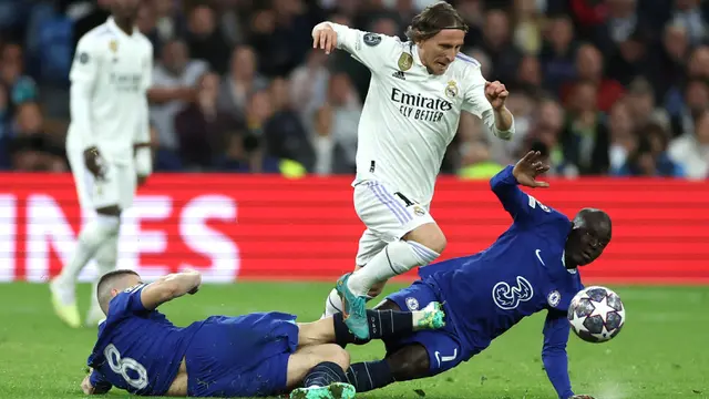 Foto: Real Madrid Amankan Leg Pertama Perempat Final Liga Champions, Tumbangkan 10 Pemain Chelsea