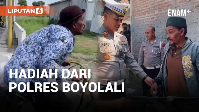 Polres Boyolali Berikan Hadiah ke Pesepeda yang Naik Sepeda Tanpa Ban