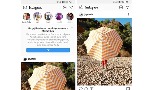 Instagram Sembunyikan Likes