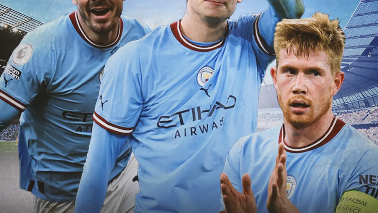 Ilustrasi - Kevin de Bruyne, Erling Haaland, Jack Grealish