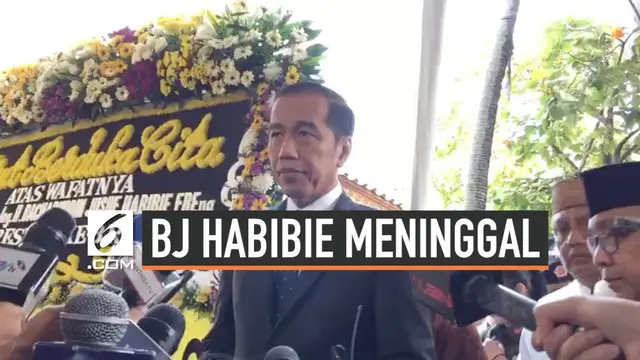 Presiden Joko Widodo berikan pernyataan setelah layat rumah duka BJ Habibie bersama ibu negara. Jokowi sampaikan penghormatan tinggi atas jasa dan pengabdian almarhum.