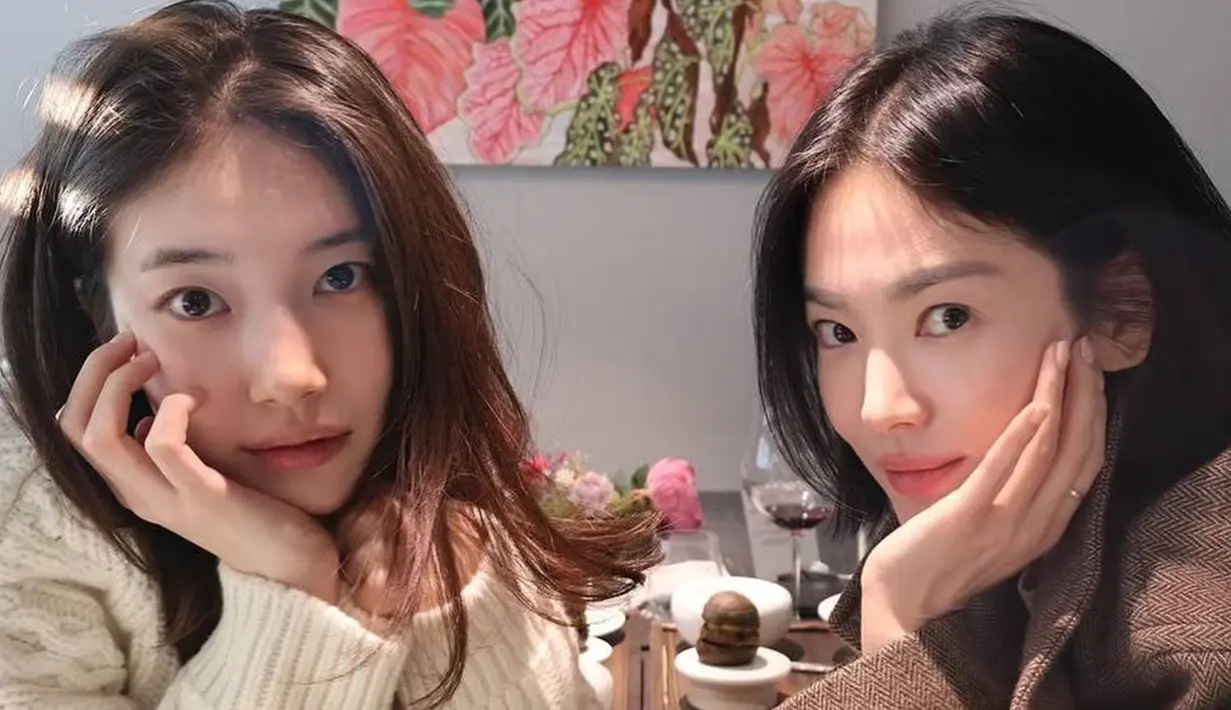 Song Hye Kyo yang berulang tahun pada 22 November, mendapatkan banyak ucapan selamat dan doa dari penggemarnya. Meski telah menginjak usia 43 tahun, kecantikannya tetap memukau dan tidak banyak berubah. Pesona yang terpancar dari Hye Kyo dan Suzy ini membuat penggemar kagum dengan paras mereka yang awet muda. (Liputan6.com/IG/@skuukzky)