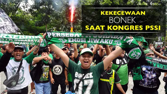 Video ekspresi kekecewaan suporter Persebaya 1927, Bonek, saat Kongres PSSI berlangsung di luar hotel.