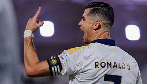 Cristiano Ronaldo dalam pertandingan Al-Shabab vs Al-Nassr di Liga Pro Saudi di King Fahd Stadium, Taif, Jumat dini hari WIB. Al Nassr menang 4-2. (Dok. X @AlNassrFC)