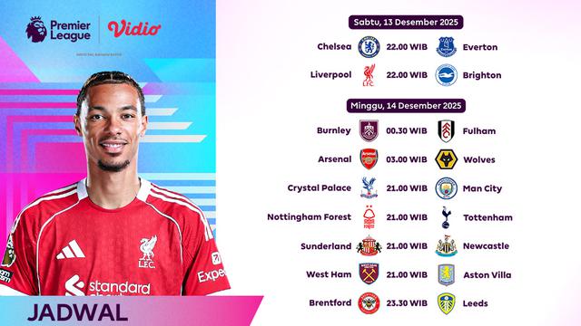 Jadwal Liga Inggris pekan ke-16 live streaming eksklusif di Vidio. (dok. vidio.com)