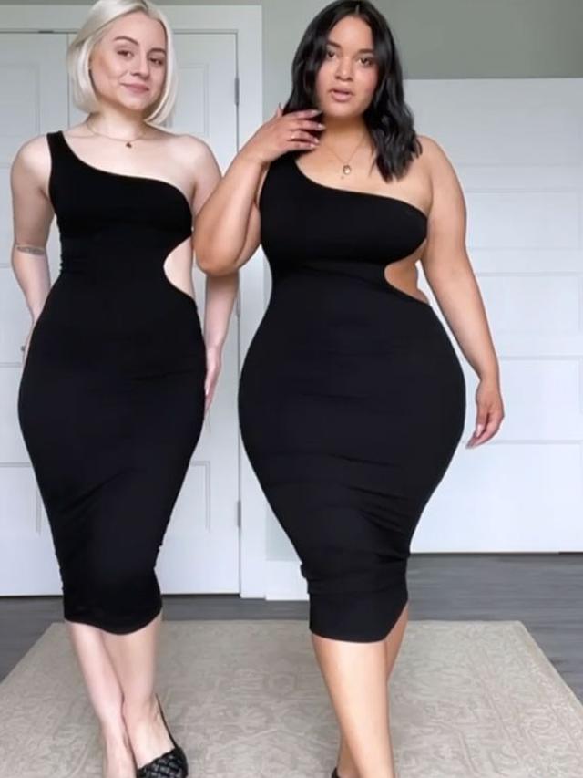 7 Potret Dua Sahabat Tunjukkan Model Baju Sama di Bentuk Tubuh Berbeda, Inspiratif