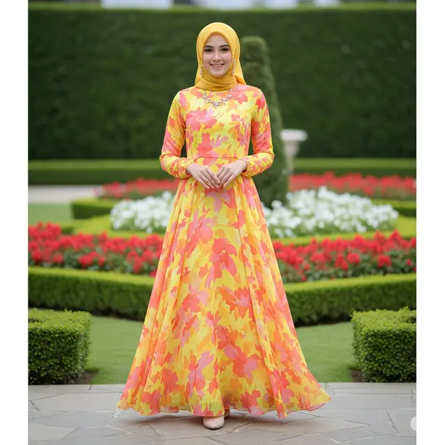 Model Baju Kondangan Gamis Elegan 2025. Foto: Gemini