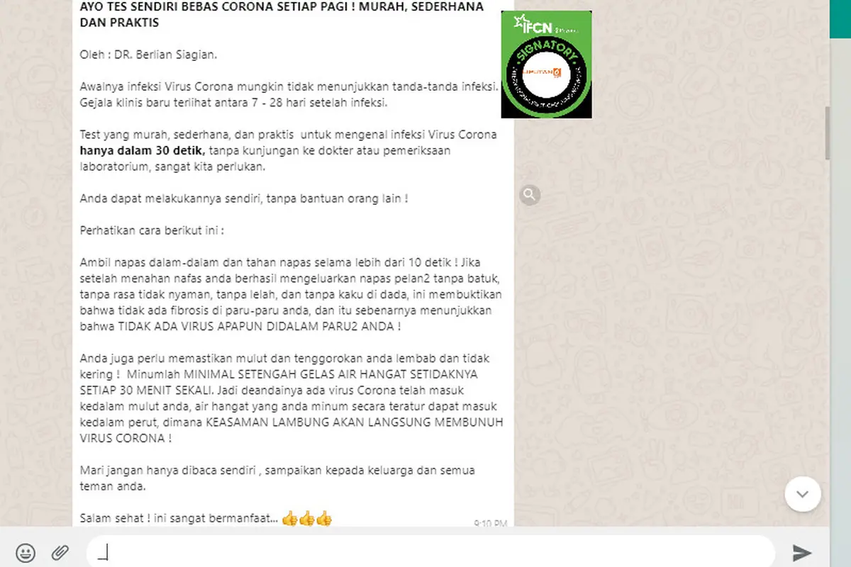 Cek Fakta Liputan6.com menelusuri informasi tentang tes Covid-19 murah dan sederhana