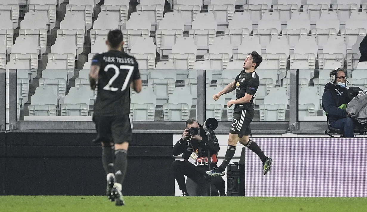 Daniel James mengunci kemenangan MU lewat gol yang ia ciptakan pada menit ke-90. (Foto: AP/LaPresse/Marco Alpozzi)